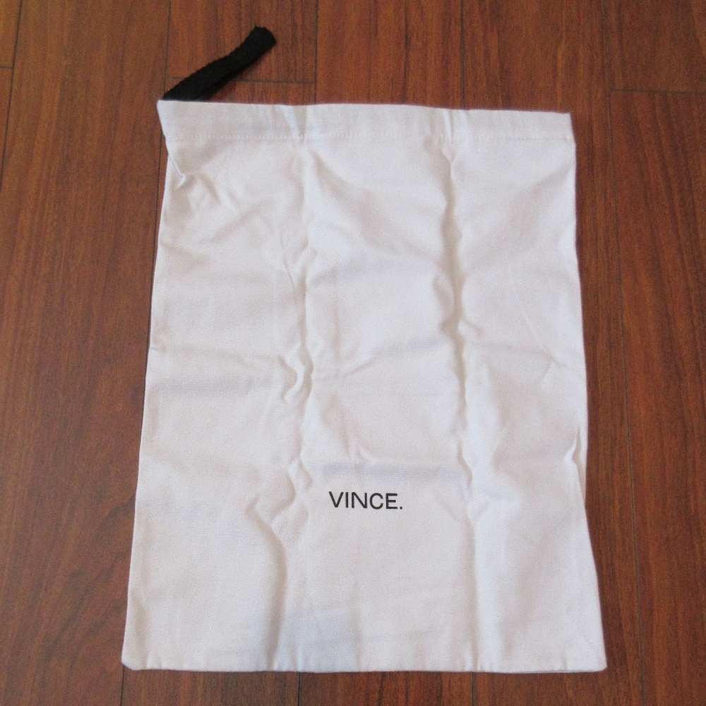 Large VINCE  White Canvas Dust Bag 17 x 13.5